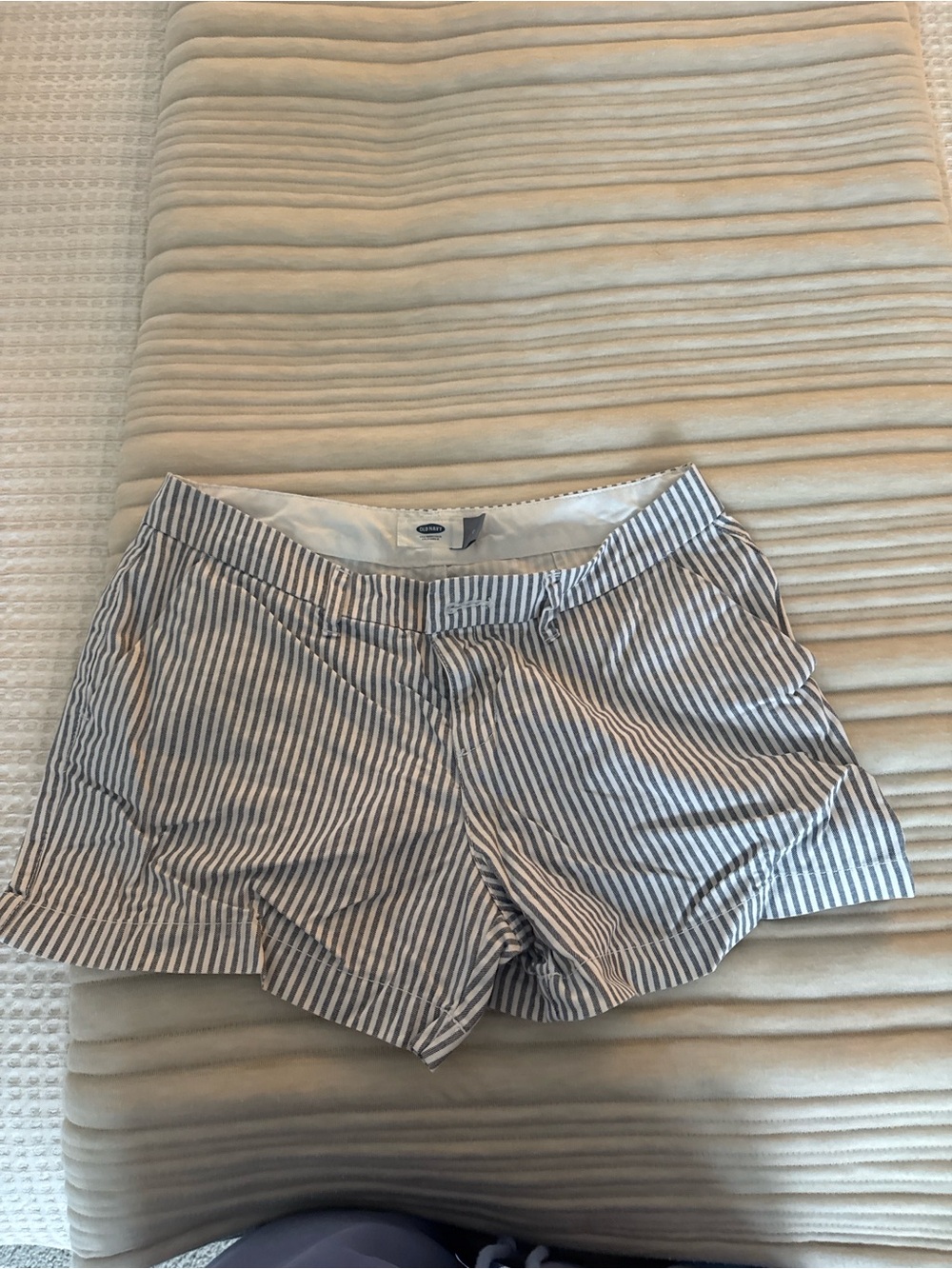 Old Navy Blue and White Striped Bermuda Shorts